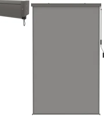 Obrázek produktu pro XMTECH Vertikální markýza 160x250cm - Vertikální markýza s ruční klikou na balkon a terasu - Voděodolná, ochrana proti slunci, ochrana soukromí a ochrana proti větru - Hliníkový rám včetně montážní sady - Šedá barva