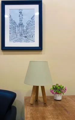 Produktbild von Opviq, 203- 203FLH, Beige, Schreibtischlampen, Holzfuß