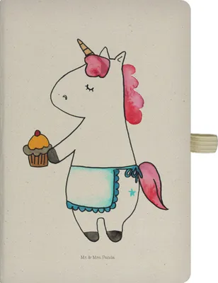 Produktbild von Mr. & Mrs. Panda Kladde Einhorn Muffin - Transparent - Geschenk, Unicorn, Geburtstagsgrüße, Journal, Schreibheft, Geburtstag, Notizbuch A5, Kekse, Tagebuch