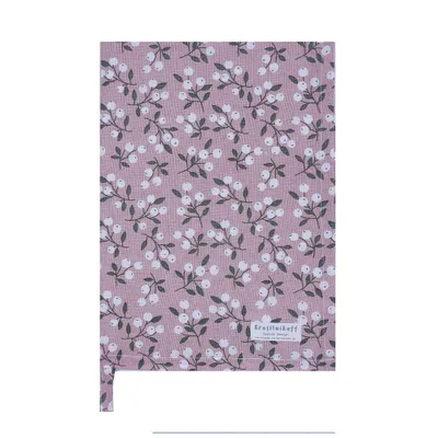 Produktbild von Krasilnikoff – Geschirrtuch KW13673 –Snowberry / Schneebeere, Rose