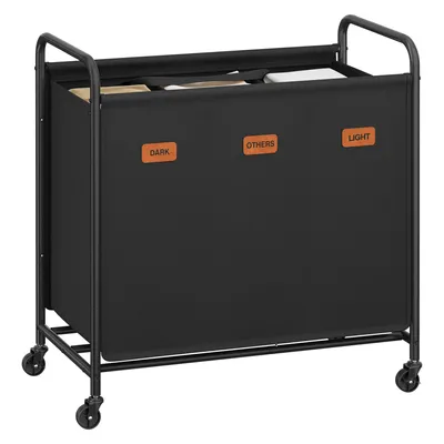 Produktbild von SONGMICS Wäschekorb mit Rollen, Wäschesammler 3 Fächer, 170 L Wäschesortierer