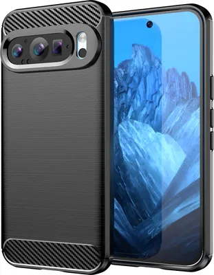 Produktbild von Hülle für Google Pixel 10 Carbon-Faser Weich TPU Silikon Stoßfest Handyhülle Schwarz