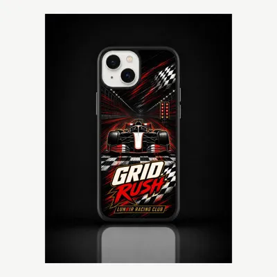 Productafbeelding van iPhone 14 hoesje, telefoonhoesje, beschermhoesje, case met racebaanmotief – LUNØIR ©
