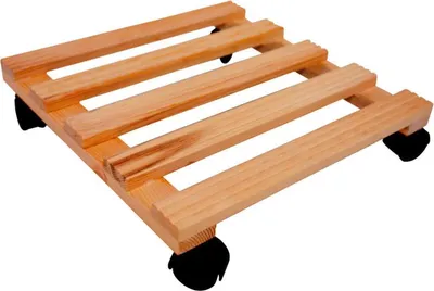 Obrázok produktu pre Pojazdná drevená podložka pod kvety 35x35 cm