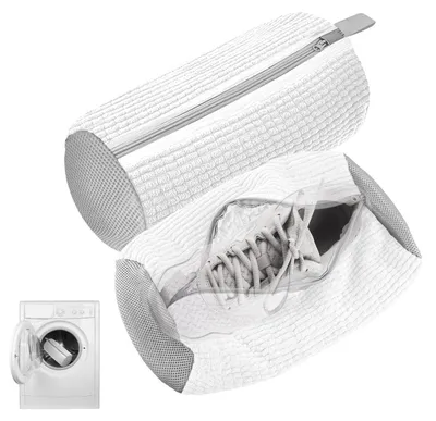 Immagine prodotto di Sacchetti per la pulizia delle scarpe, 2 pezzi, riutilizzabili, con cerniera, in peluche, colore bianco