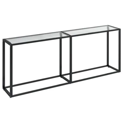 Image de vidaXL Table console transparente 200x35x75,5 cm verre trempé