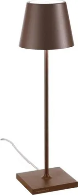 Produktbild von Zafferano - Poldina Corten 230V Tischleuchte mit dimmbarem LED-Stecker 11x38 cm - Modernes Design aus Aluminium