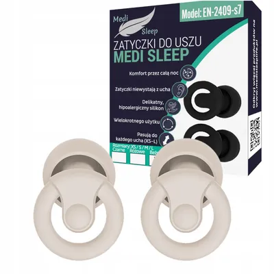 Zdjęcie produktu dla Zatyczki do uszu stopery do spania Medi Sleep rozmiar XS / S / M / L beżowe