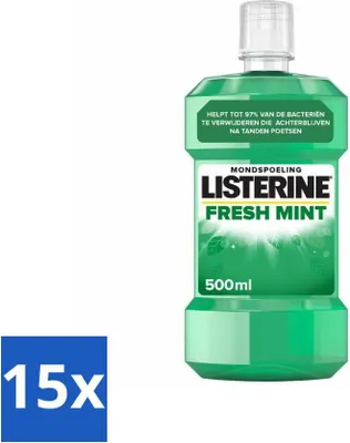 Produktbild von Listerine Mundwasser Frische Minze 500 ml - Vorteilspack - 15 Stücke
