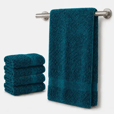 Produktbild von Komfortec 4er Handtücher 50x100 cm Set aus 100% Baumwolle, 470g/m², Frottee, Weich, Petrol