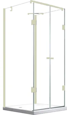Produktbild von BuyLando Emma 100x120x100 cm H:195 cm U-Form Duschkabine Weiß Beschläge