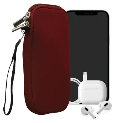 Produktbild von kwmobile Neopren Handytasche für Smartphones XXL - 7" - Handy Tasche mit Reißverschluss - Handyhülle universal Bordeaux