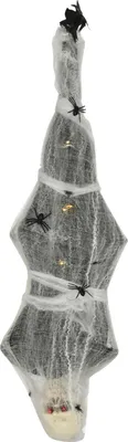 Produktbild von Garten Deko Halloween Deko 170cm Halloween-Mumie Hängend Skelett mit Augenglühen, Horror-Geräusche Haustür Deko mit Spinnennetz in Lebensgröße