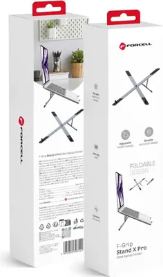 Produktbild von Forcell, Laptop Ständer Fold Stand X Pro – Faltbare Kreuzstruktur, Grau
