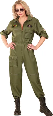 Produktbild von Damen Kostüm Kampfjet Pilotin Overall Kampffliegerin, Größe:S