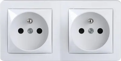 Image de Double prise avec terre saillie, complet Alréa, SCHNEIDER ELECTRIC, blanc