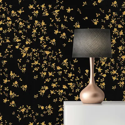 Produktbild von TADESSI Tapete Wald und Blätter Aleix M1-No.883 Vliestapete Schwarz Gold Blumentapete Wohnzimmer Schlafzimmer Küche