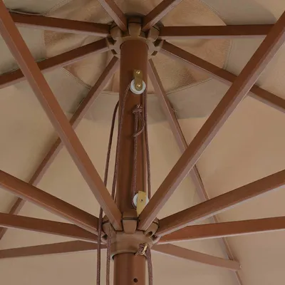 Immagine prodotto di vidaXL Ombrellone con asta in legno 350 cm Taupe