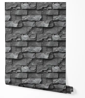 Immagine prodotto di Carta da parati in tessuto non tessuto effetto pietra grigio antracite 10m x 0.5m