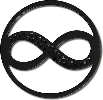 Image de Amello Acier inoxydable Zirconia Coins noir 30 mm Insertion Infini Femme ESC511S