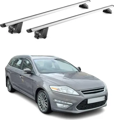 Image de Barres de toit transversales pour Ford Mondeo SW 2012-2025 Alu Gris 2 pièces ABE