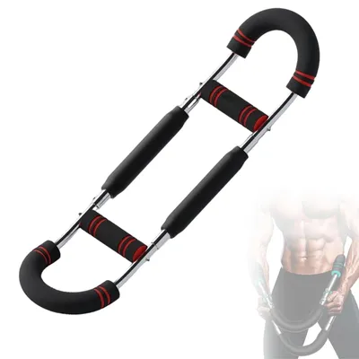 Produktbild von Twister Arm Trainer - Hydraulischer Arm- und Brusttrainer - Verstellbarer Widerstand 30–50 kg - Unterarm & Trizeps - Heimfitness für Damen & Herren - Rot