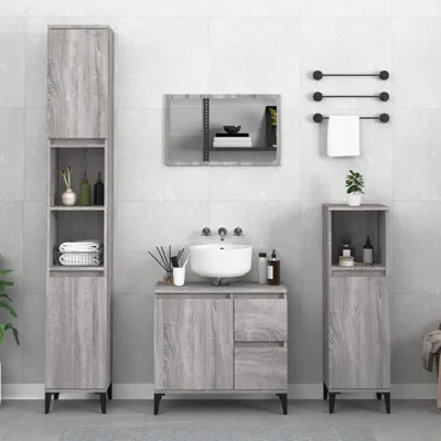 Obrázek produktu pro vidaXL Koupelnová skříňka Grey Sonoma 30x30x190 cm Dřevěný materiál
