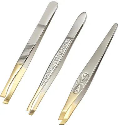 Immagine prodotto di Set di pinzette, 3 pezzi, pinzette di precisione per spennare i capelli e le sopracciglia
