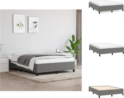 Immagine prodotto di vidaXL Struttura letto grigio scuro 140x190 cm in tessuto - Letti e strutture letto