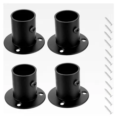 Produktbild von 4 Stück Gardinenstangenhalter aus Edelstahl für Schrankvorhangstangen (schwarz)