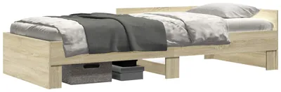 Image de Cadre de lit avec tête de lit Chêne Sonoma 80 x 200 cm
