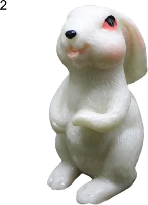 Produktbild von Künstlerische Kaninchenfigur Hinzufügen von Vitalitätsharzkunsthandwerks -Kaninchenstatue für Desktop-Weiß 2