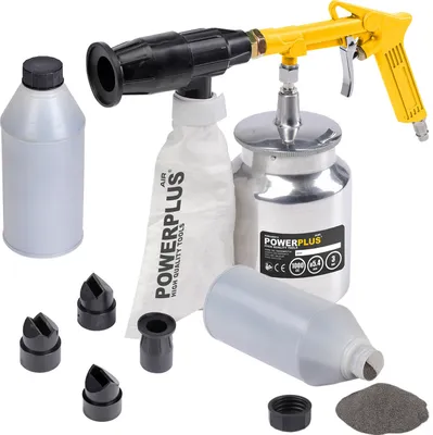 Obrázek produktu pro PowerPlus POWAIR0014 Pískovací pistole na stlačený vzduch včetně písku, 1000 ml