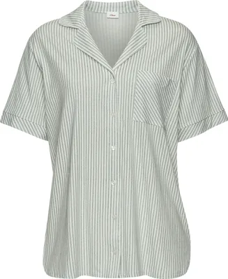Produktbild von s.Oliver Pyjamaoberteil grün-gestreift Größe 44/46
