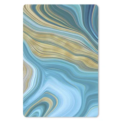 Produktbild von MuchoWow® Mauspad Mousepad Marmor - Wellen - Gold - Muster 18x27 cm - Mousepads - Maus Mat - Pad - Mausunterlage