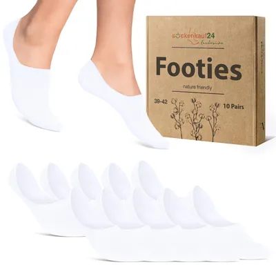 Produktbild von Füßlinge kurze Socken Herren Damen Baumwolle - 70103T Weiß 47-50 10 Paar