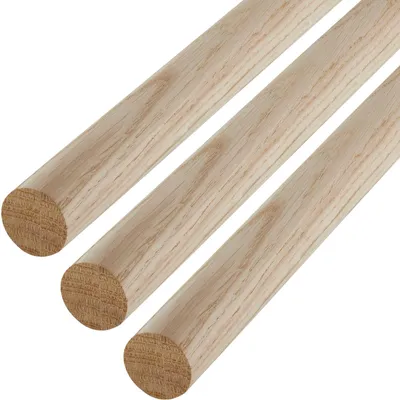 Produktbild von SOTECH Rundstab Eiche Ø 30 mm, Länge 500 mm – Holzstab für Schrank, Kleiderstange (3 Stück)