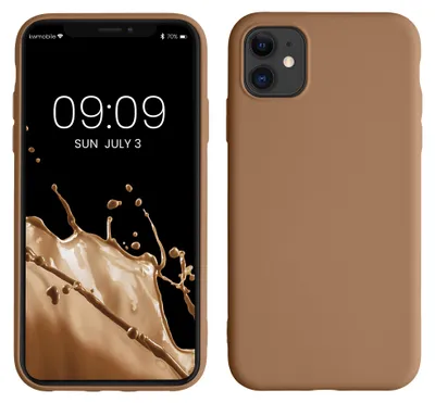 Produktbild von kwmobile Hülle kompatibel mit Apple iPhone 11 Hülle - gummierte TPU Silikon Handyhülle - Schutzhülle für kabelloses Laden - Case in Cappuccino