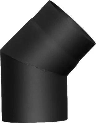 Produktbild von Jeremias Ofenrohr/Winkel 45° ohne Reinigungsöffnung | schwarz | Ø150mm