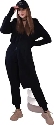 Produktbild von Trainingsanzug-Set mit langer Seite, schwarz