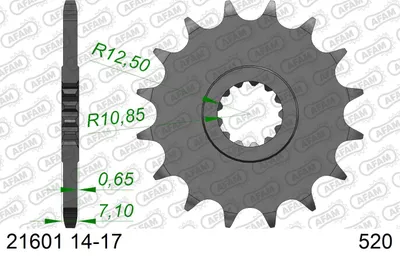 Produktbild von AFAM Kettenritzel 21601-16 Vorne Stahl