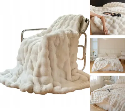 Immagine prodotto di Coperta Soffice e Pelosa per Letto Cozyglam Morbida nelle Bianco