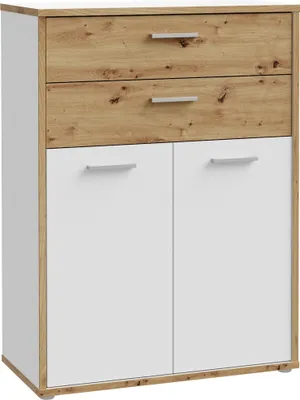 Image de Stauraumschrank >Keflavik < in braun,weiß - 84,5x115,1x41,5cm (BxHxT)