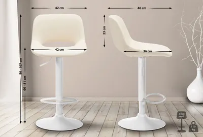 Produktbild von Barhocker Camden Kunstleder weiß creme