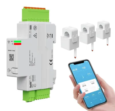 Productafbeelding van 3-Fase Energiemeter WiFi 3x120A, Elektriciteitsmeter