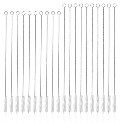 20 Edelstahl-Strohhalmbürsten, flexibel, 28/30 cm