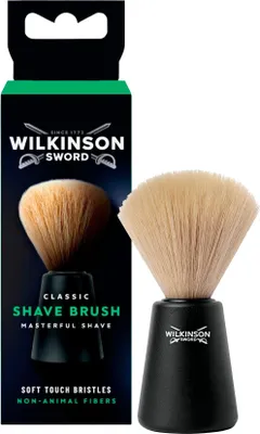 Produktbild von Wilkinson Sword Classic Shave Brush, Synthetisches Haar, Schwarz, Box, Forest Stewardship Council (FSC)