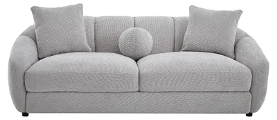 Produktbild von 3-Sitzer-Sofa aus strukturiertem Stoff in der Farbe Hellgrau von NAFEKI