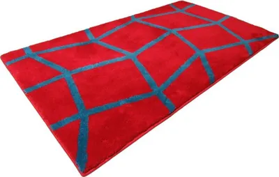 Produktbild von Clarissa Badematte Badteppich Badvorleger Duschvorleger Badezimmerteppich 70x120cm Zoe Rot Dunkeltürkis