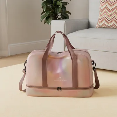 Obrázok produktu pre Sportová taška 40 l, ružová, 50x25x32 cm, vodotesná s priehradkou na topánky a oddelením mokrých vecí, pre